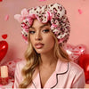 Leopard Print Satin Lined Sleep Bonnet