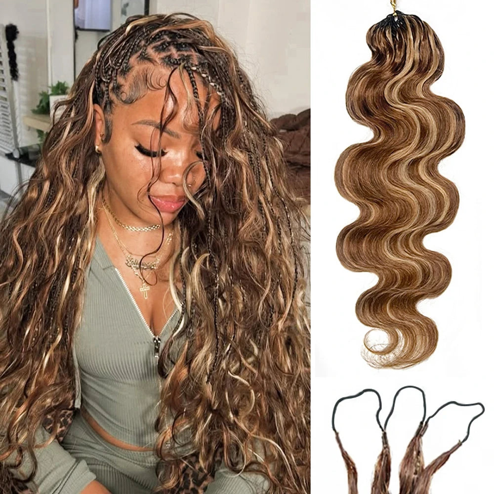 Boho Feathered Human Hair Crochet Extensions