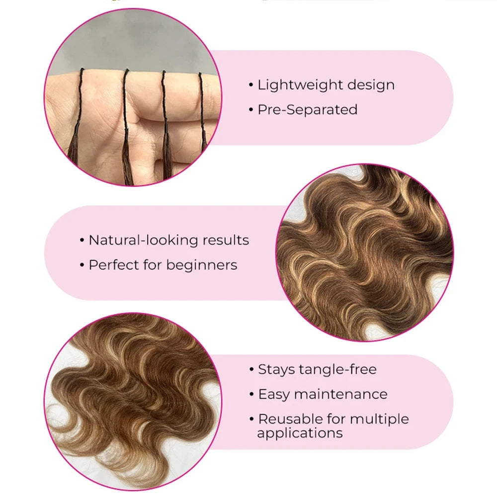 Boho Feathered Human Hair Crochet Extensions