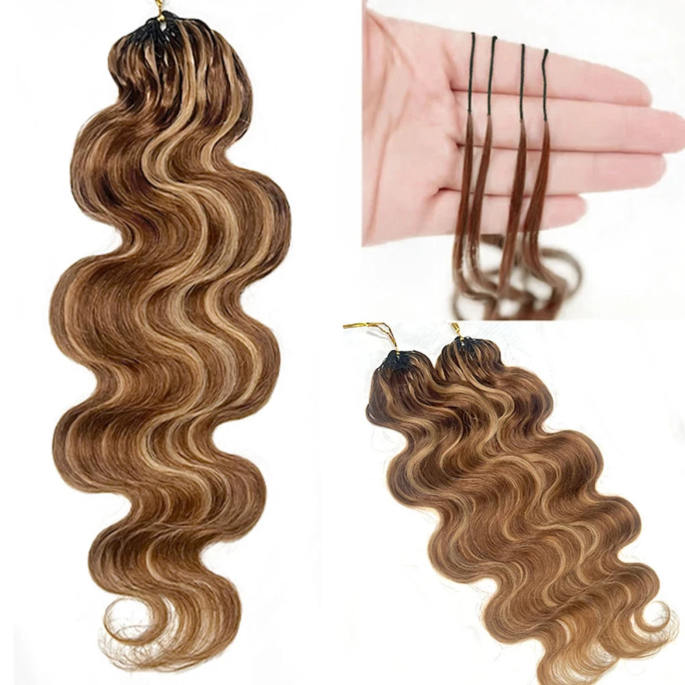 Boho Feathered Human Hair Crochet Extensions