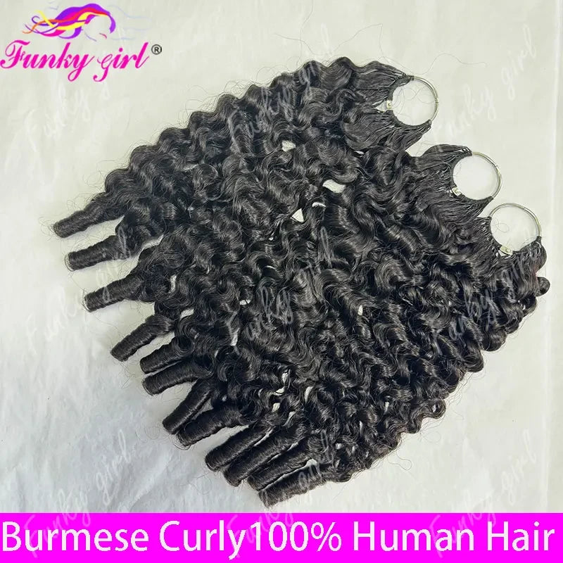 Burmese Curly Human Hair Crochet Bundles