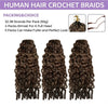 Chocolate Brown Burmese Curly Human Hair Crochet Braids