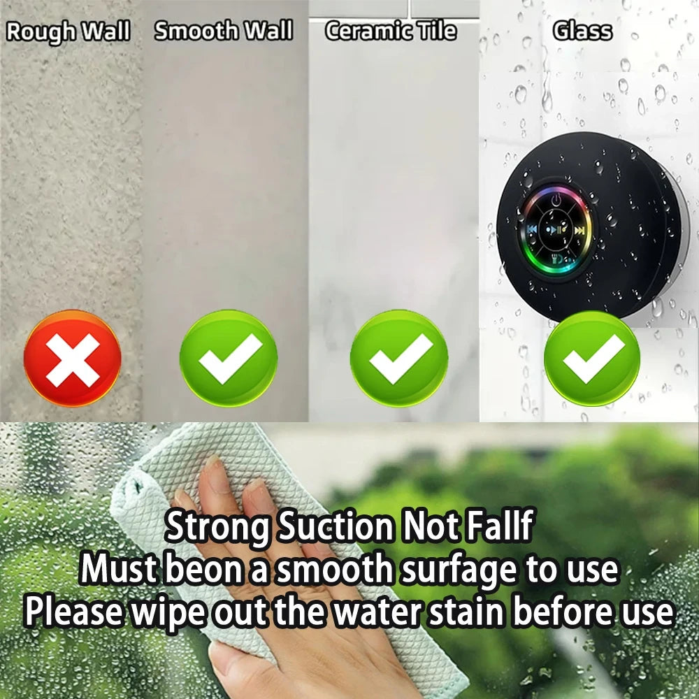 Portable Waterproof Bluetooth Shower Speaker