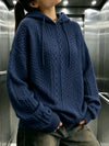 Cable Knit Drawstring Hoodie