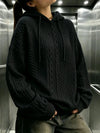 Cable Knit Drawstring Hoodie