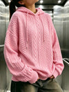 Cable Knit Drawstring Hoodie
