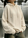 Cable Knit Drawstring Hoodie