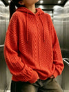 Cable Knit Drawstring Hoodie