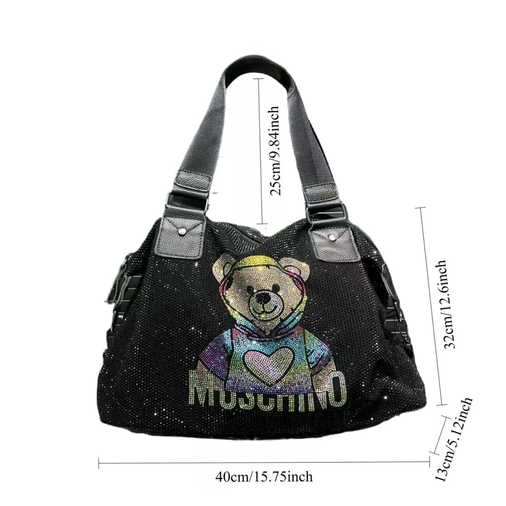 Nylon Teddy Bear Shoulder Bag
