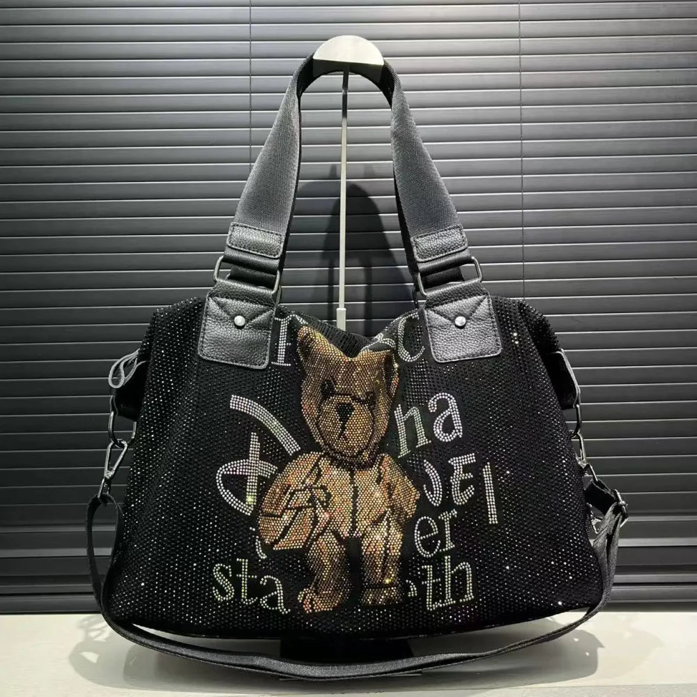 Nylon Teddy Bear Shoulder Bag