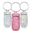 Portable Rhinestone Pill Container Keychain