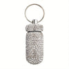 Portable Rhinestone Pill Container Keychain