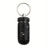 Portable Rhinestone Pill Container Keychain