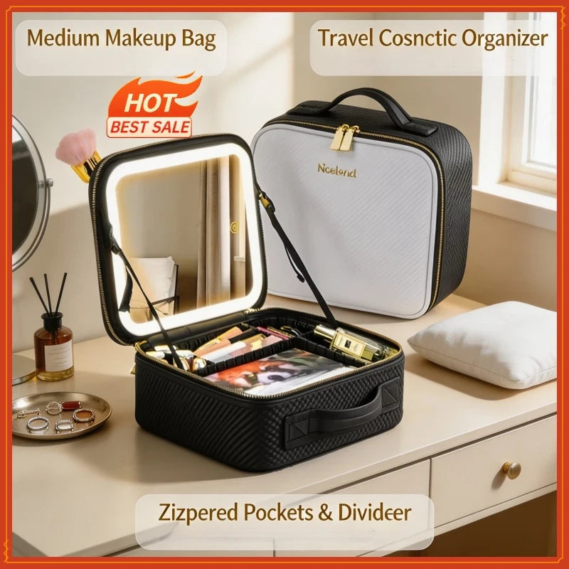 Portable Waterproof Makeup Train Case