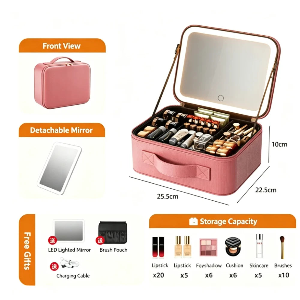 Portable Waterproof Makeup Train Case