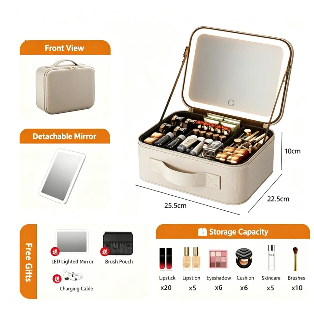 Portable Waterproof Makeup Train Case