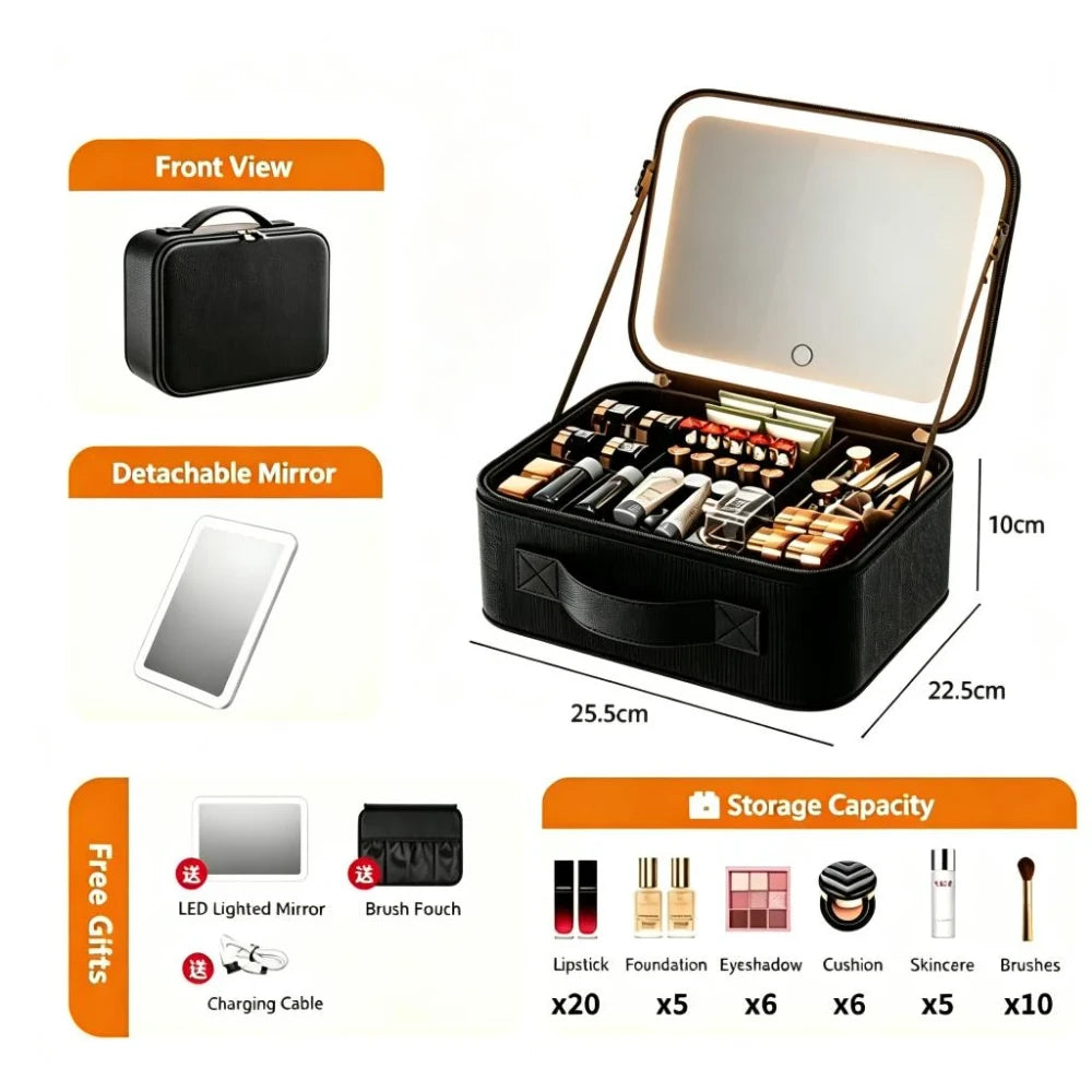 Portable Waterproof Makeup Train Case