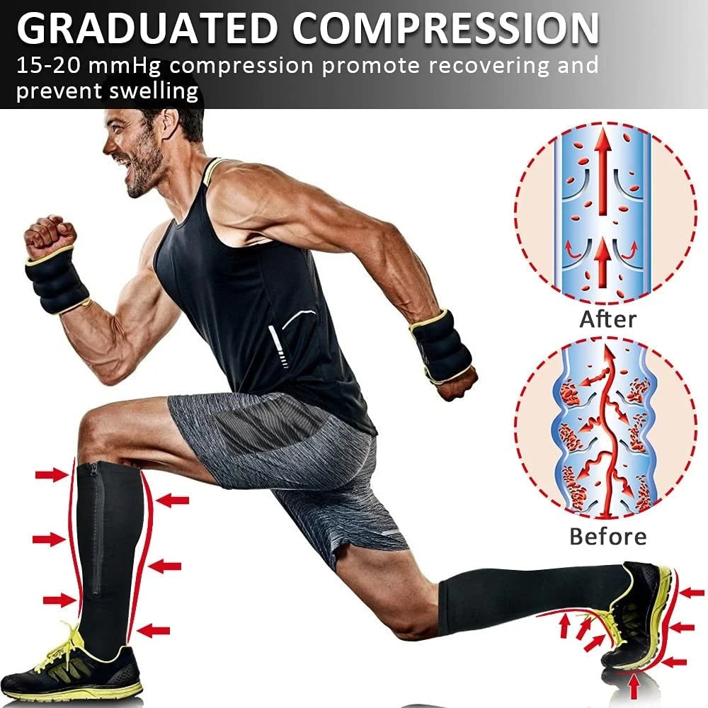 Zippered Knee High Compression Socks