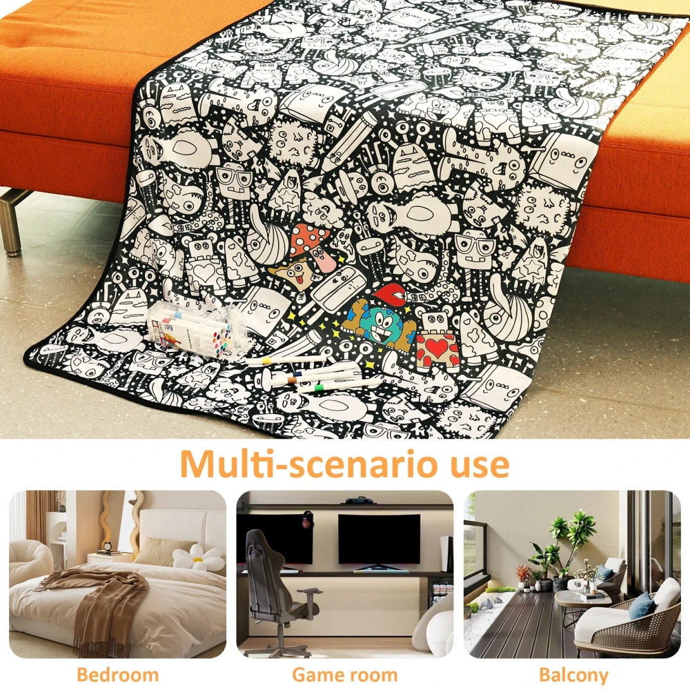 DIY Coloring Blanket with Markers