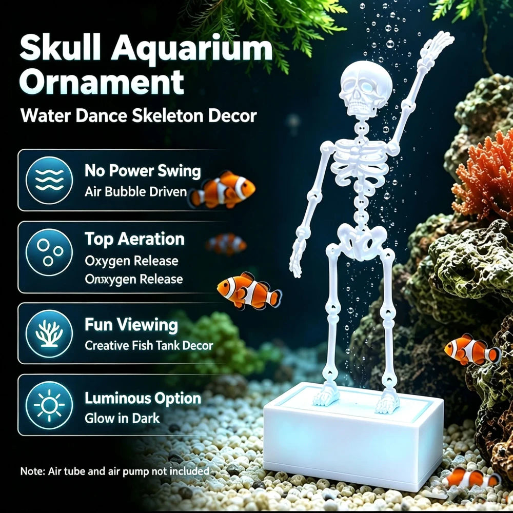 Dancing Skeleton Aquarium Ornament